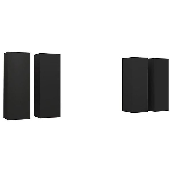 vidaXL TV-Schrank TV-Schränke 4 Stk. Schwarz 30,5x30x90 cm Holzwerkstoff (4 günstig online kaufen