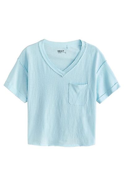 Next V-Shirt Kurzarm-T-Shirt mit V-Ausschnitt und Leinenoptik (1-tlg) günstig online kaufen