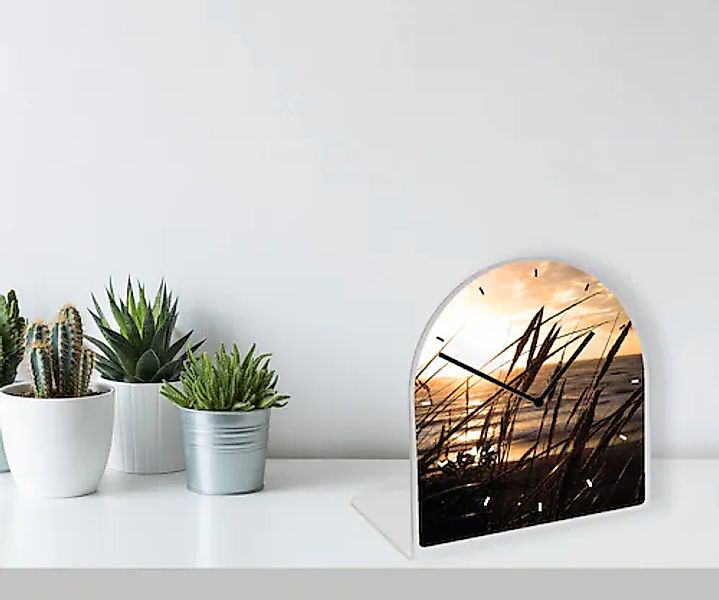 queence Tischuhr »Gräser und Dünen auf Sylt« Tischuhr aus Acrylglas, Uhr, b günstig online kaufen