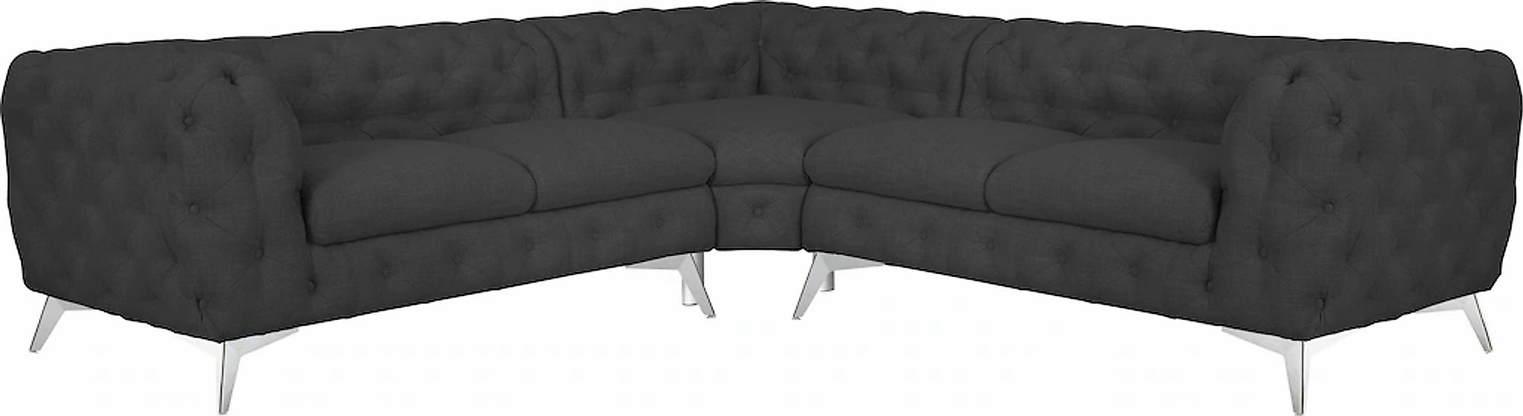 Home affaire Chesterfield-Sofa "Ecksofa GLYNIS L-Form mit Wellenunterfederu günstig online kaufen