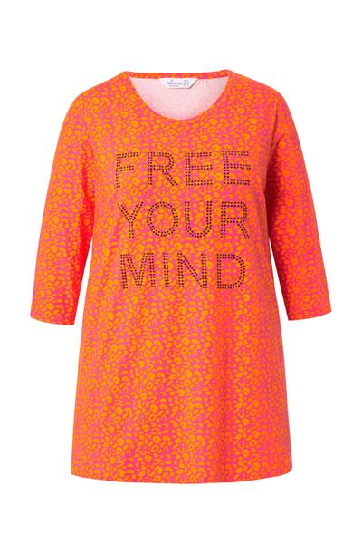 MIAMODA Longshirt Longshirt Leomuster Glitzer-Statement 3/4-Ärmel günstig online kaufen