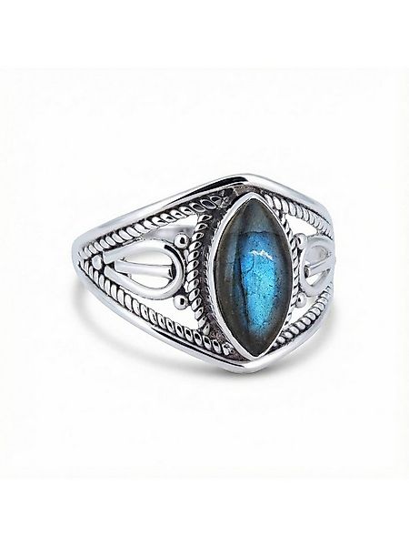 mantraroma Silberring DAHAB Ellipse aus 925 Silber mit Labradorit (Ring mit günstig online kaufen