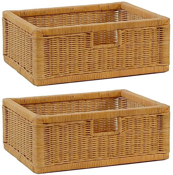 Krines Home Regalkorb 2er Set Regalkorb Aufbewahrungskorb Korb geflochten R günstig online kaufen