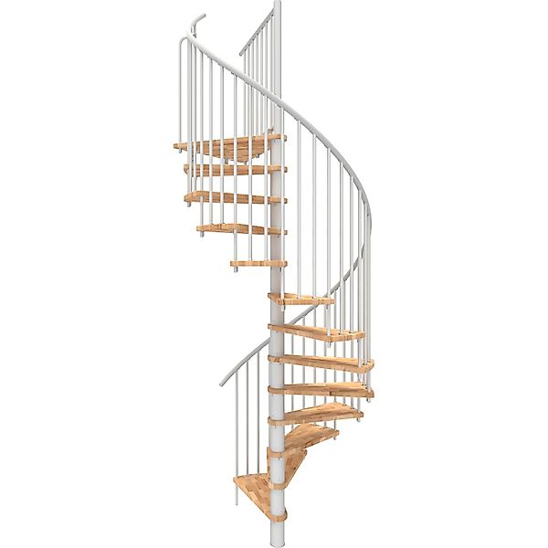 Minka Spindeltreppe Spiral Smart Buche Weiß Ø160 cm Geschoßhöhe bis 305,5 c günstig online kaufen