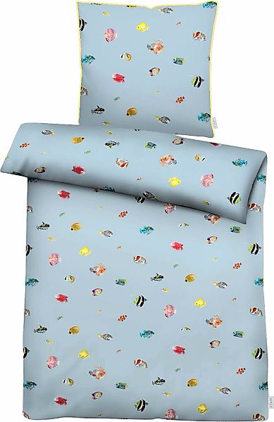 APELT Bettwäsche "Fidshi" 2 Stk. tlg. cooles Fischdesign holt die Südsee in günstig online kaufen