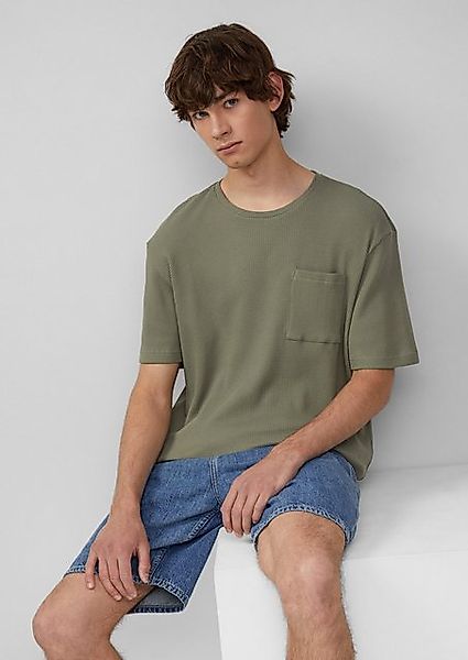 QS Kurzarmshirt T-Shirt aus Waffelpiqué mit Brusttasche günstig online kaufen
