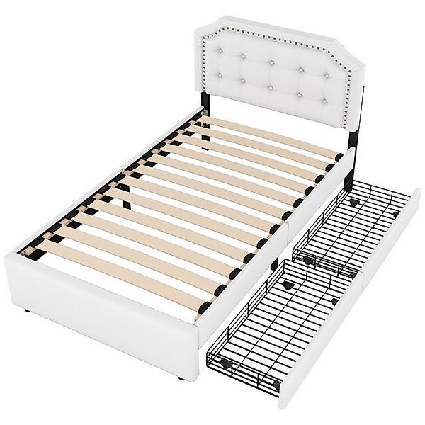 Gotagee Polsterbett Einzelbett Schubladen Nieten Bett Jugendbett 90x200cm L günstig online kaufen