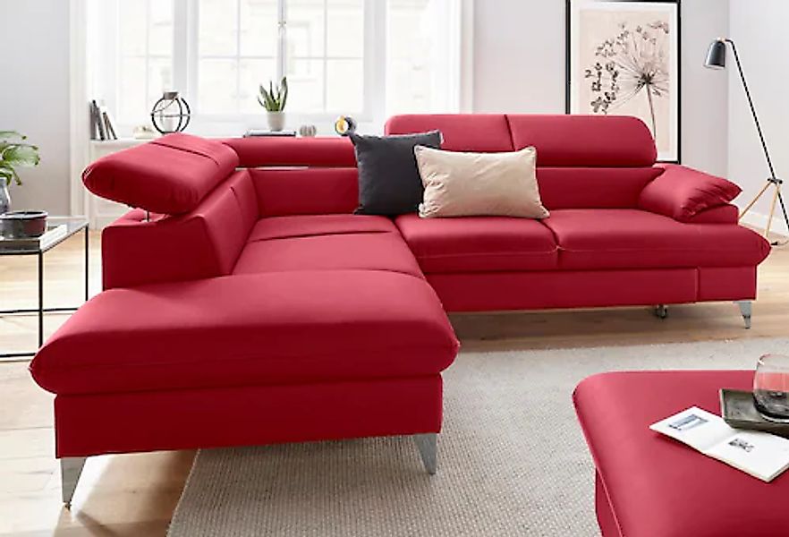 COTTA Ecksofa »Caluso L-Form«, mit Kopfteilverstellung, wahlweise mit Bettf günstig online kaufen