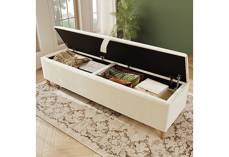 Flieks Polsterbank, Hydraulisches Betthocker Sitzbank Ottomane 145x38x46cm günstig online kaufen