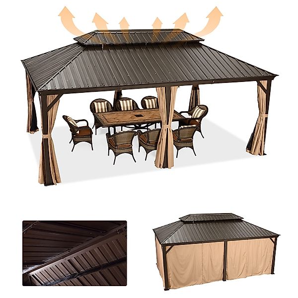 PURPLE LEAF Pavillon Außenbereich Alu Gartenpavillon günstig online kaufen