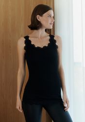rosemunde Tanktop "Babette Silk Top" Vintage-Spitzenbesatz, breite Träger, günstig online kaufen