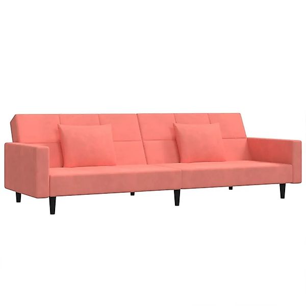 vidaXL Schlafsofa 2-Sitzer mit 2 Kissen Rosa Samt 375819 günstig online kaufen