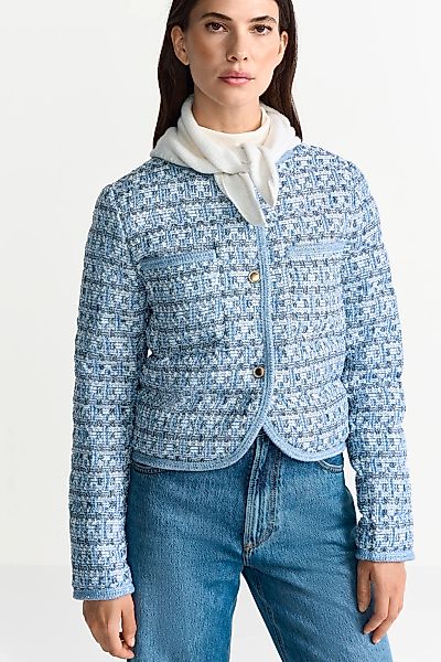 RICHROYAL Kurzjacke, Boucle Optic, leicht wattiert, kastiger Schnitt, Glitz günstig online kaufen