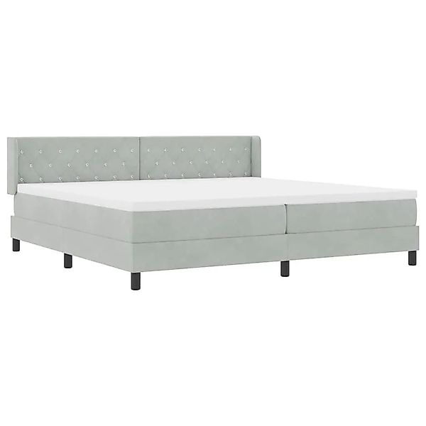 vidaXL Boxspringbett mit Matratze Hellgrau 200 x 200 cm Polyester 3341432 günstig online kaufen