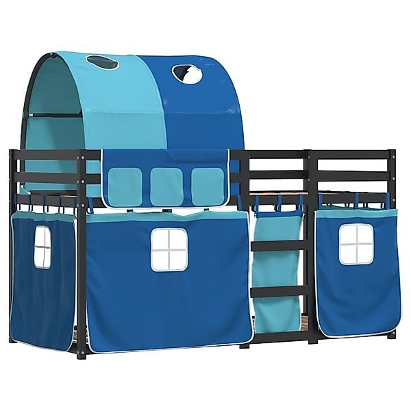 vidaXL Bett Etagenbett mit Vorhängen Blau günstig online kaufen