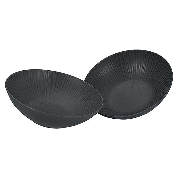 CreaTable Salatschüssel-Set Vesuvio schwarz Steinzeug D: ca. 24 cm günstig online kaufen