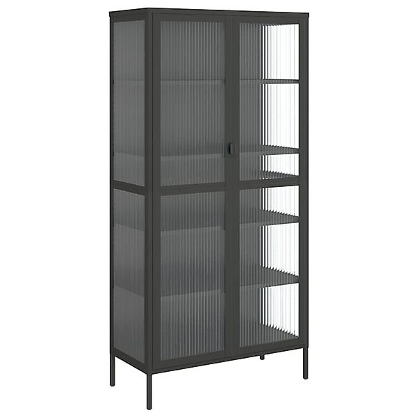 vidaXL Highboard Schwarz 85x40x180 cm Glas und Stahl 353004 günstig online kaufen