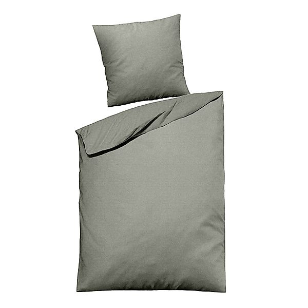 Dormabell Melange Flanell Bettwäsche 5201 grau grün silber 135x200 günstig online kaufen
