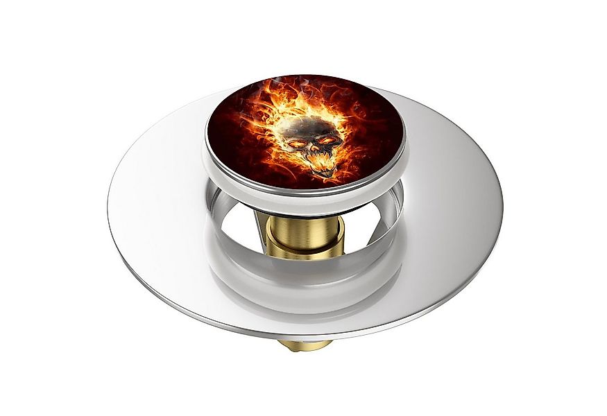 Sanilo Waschbeckenstöpsel Pop-Up Totenkopf in Flammen, hochwertig, universe günstig online kaufen