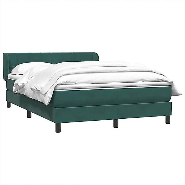 vidaXL Bett Boxspringbett mit Matratze Dunkelgrün 140x220 cm Samt günstig online kaufen