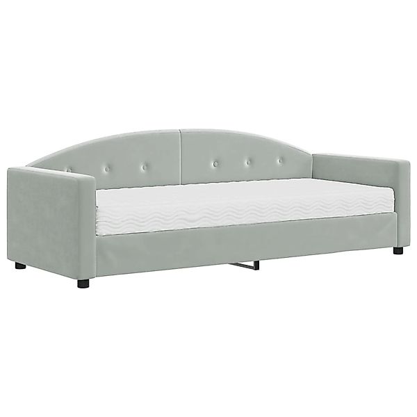 vidaXL Bett Tagesbett mit Matratze Hellgrau günstig online kaufen