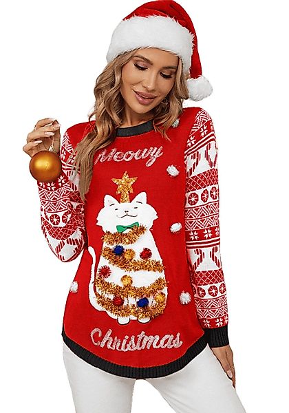 YRIIOMO Strickpullover Gemütlicher Weihnachts Pullover mit günstig online kaufen