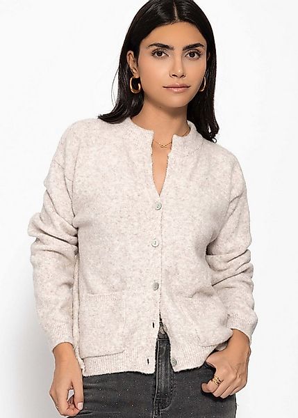 SASSYCLASSY Cardigan Strickjacke mit aufgesetzten Taschen für Damen Weicher günstig online kaufen