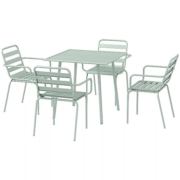 Outsunny 5 tlg. Sitzgruppe, Gartenmöbel-Set Sitzgarnitur mit 1 Esstisch, 4 günstig online kaufen
