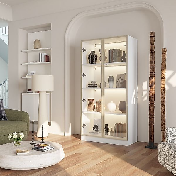 FUFU&GAGA Glasvitrine Vitrine mit Glastüren und günstig online kaufen