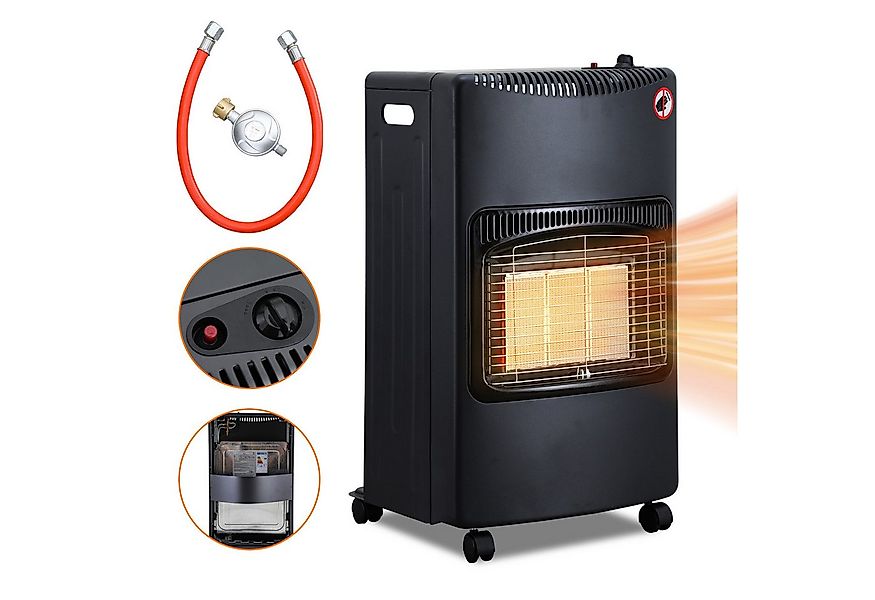 Clanmacy Heizgerät Gasheizung 4200W Keramik Gasheizer Heizstrahler 3 Stufen günstig online kaufen