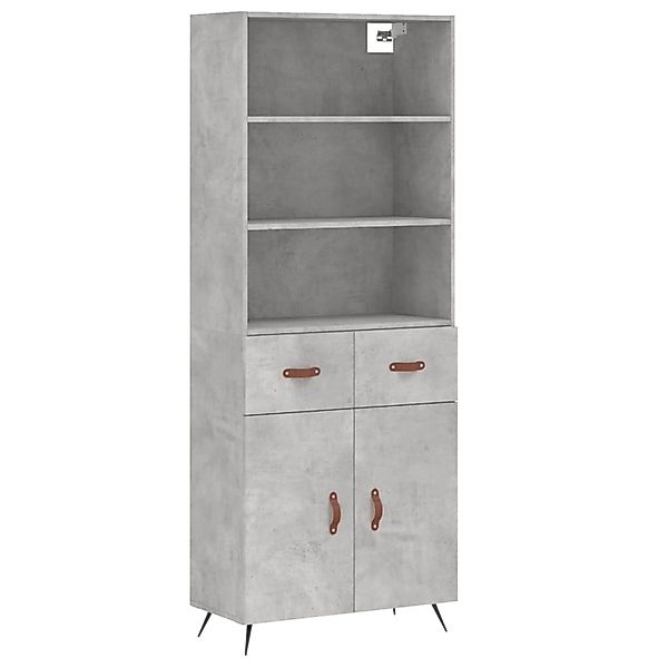 vidaXL Highboard Betongrau 69,5x34x180 cm Holzwerkstoff 3200493 günstig online kaufen