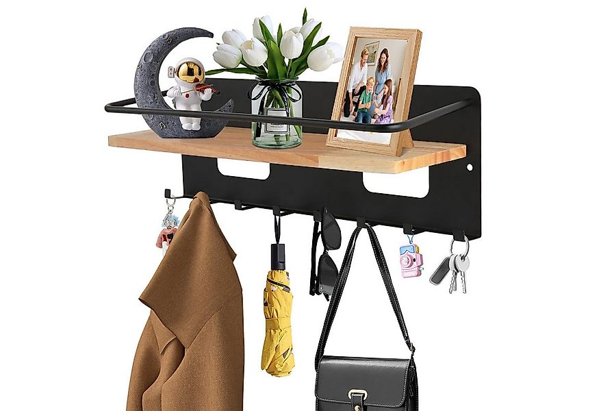 Coonoor Schlüsselbrett Wandmontierter Schlüsselhalter aus Holz mit Ablage u günstig online kaufen