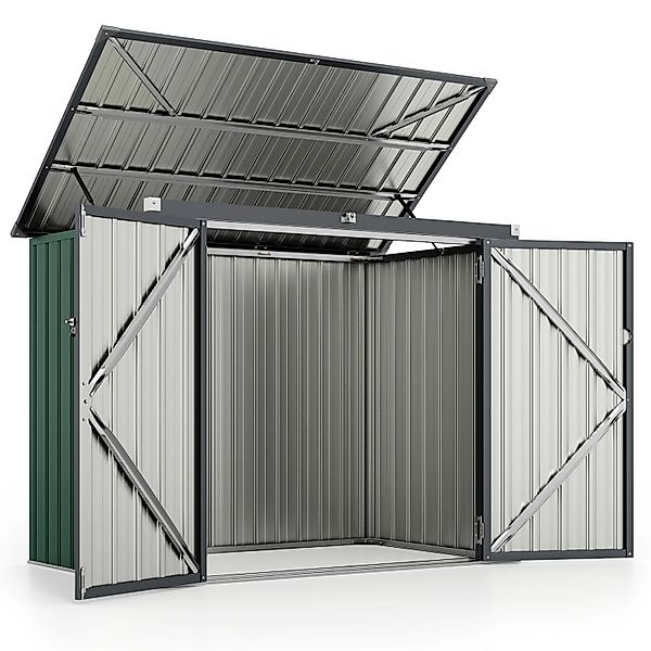 Costway Mülltonnenbox für 2 Mülltonnen 172 x 95,5 x 130 cm Grün günstig online kaufen