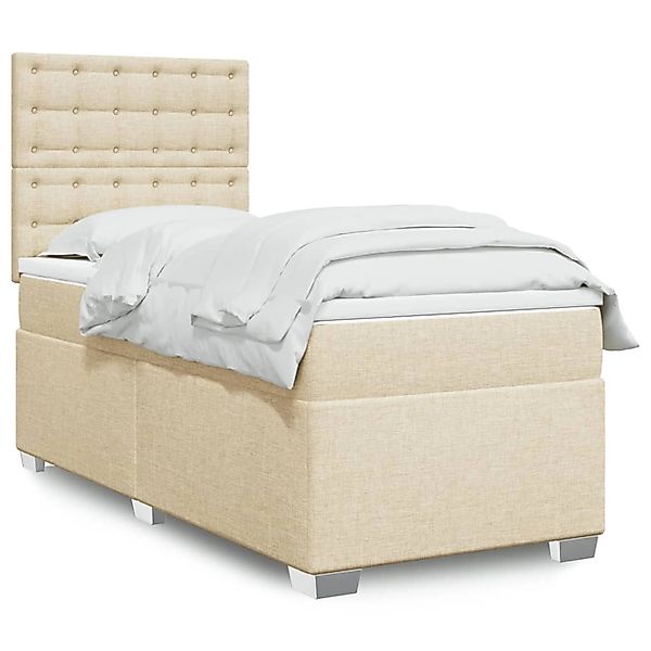 vidaXL Boxspringbett mit Matratze Creme 80x200 cm Stoff 3292634 günstig online kaufen