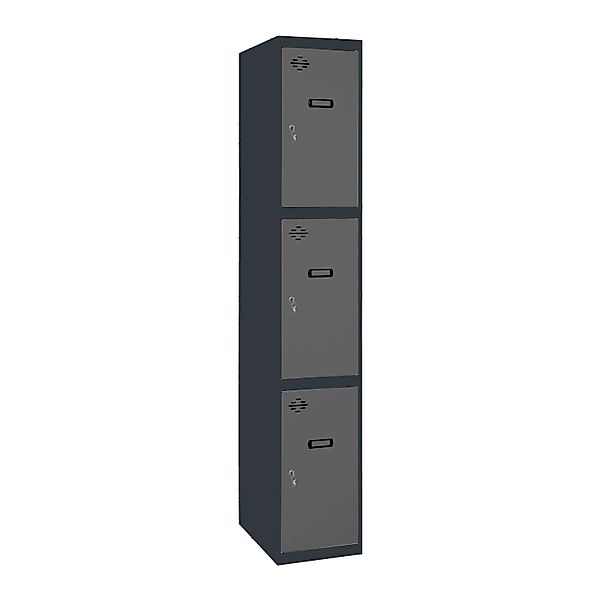 PROREGAL Spind AMEGO HxBxT 180 x 30 x 50 cm 3 Abteile Grundmodul Anthrazit- günstig online kaufen