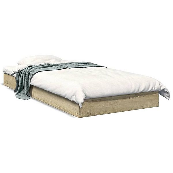 vidaXL Bettgestell, Bettrahmen Sonoma-Eiche 75x190 cm Holzwerkstoff günstig online kaufen