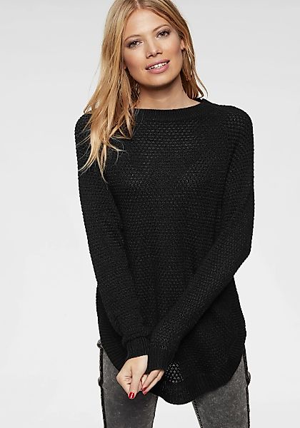 Aniston CASUAL Rundhalspullover, mit Rippstrick an den Seitennähten günstig online kaufen