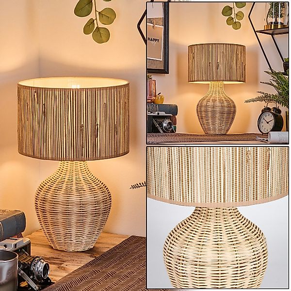 hofstein Tischleuchte Tischlampe aus Rattan/Korbgeflecht/Seegras in günstig online kaufen
