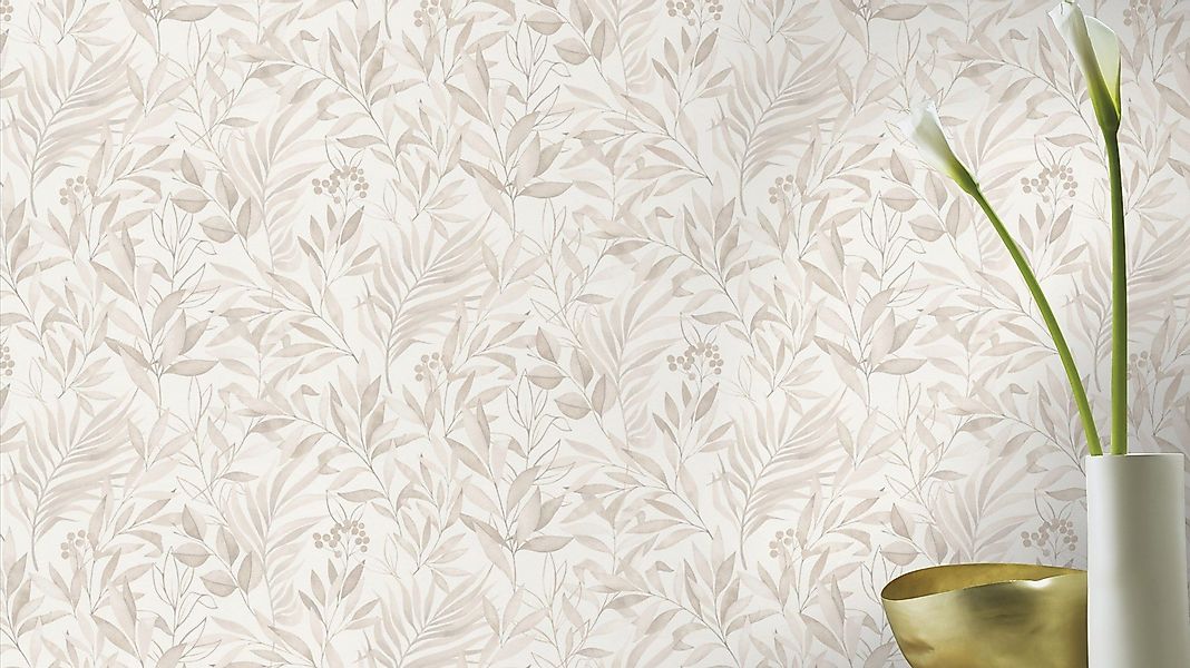 Rasch Papiertapete mit Blättern, glatt, botanisch, günstig online kaufen