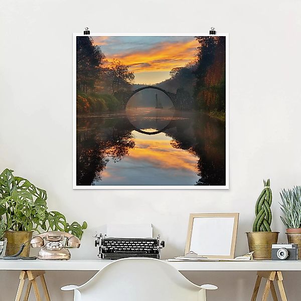 Poster Natur & Landschaft - Quadrat Märchenbrücke günstig online kaufen