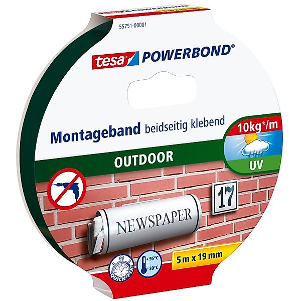 tesa Doppelklebeband POWERBOND Outdoor Doppelseitiges Klebeband günstig online kaufen