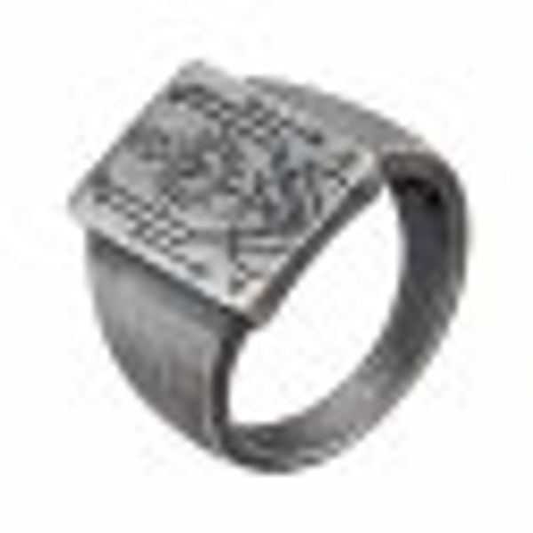 Ring 925 Silber Siegelring matt oxidiert Tattoo Motiv günstig online kaufen