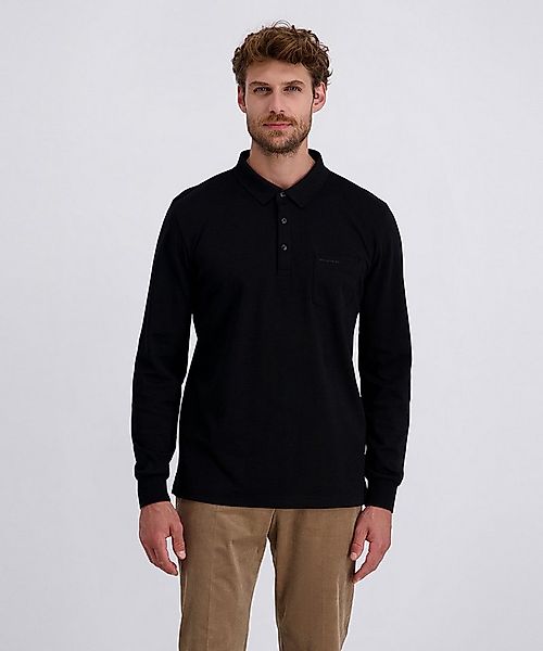 Pierre Cardin Langarm-Poloshirt Brusttasche mit Marken- Applikation günstig online kaufen