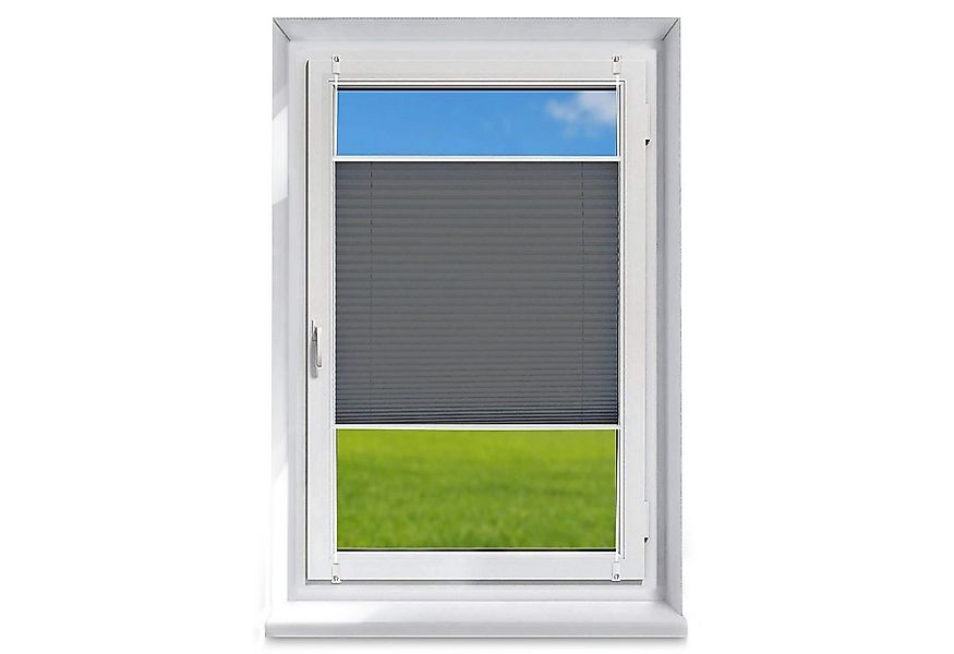 OUBO Plissee mit Klemmträger Sonnenschutz und Sichtschutz lichtdurchlässig günstig online kaufen