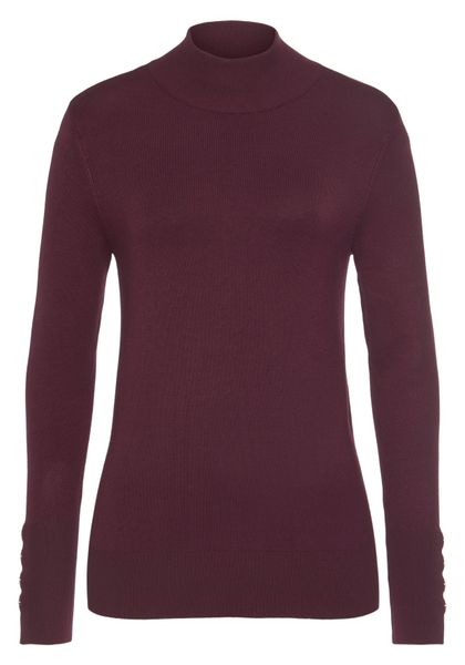LASCANA Strickpullover mit Zierknöpfen am Ärmelabschluss, leichter Rollkrag günstig online kaufen