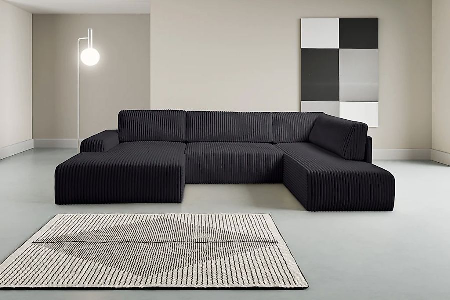 WERK2 Wohnlandschaft "Rotterdam-U, U-Form, in kuschelweichem Cord oder Brei günstig online kaufen