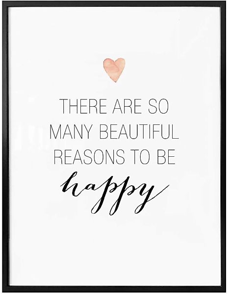 Wall-Art Poster "Be happy Zitat Affirmationen", Schriftzug, (1 St.) günstig online kaufen