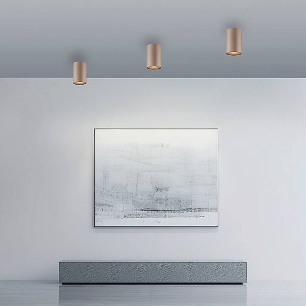 PURE LED-Bad-Deckenlampe Point, bronzefarben, Ø 6 cm, IP44 günstig online kaufen