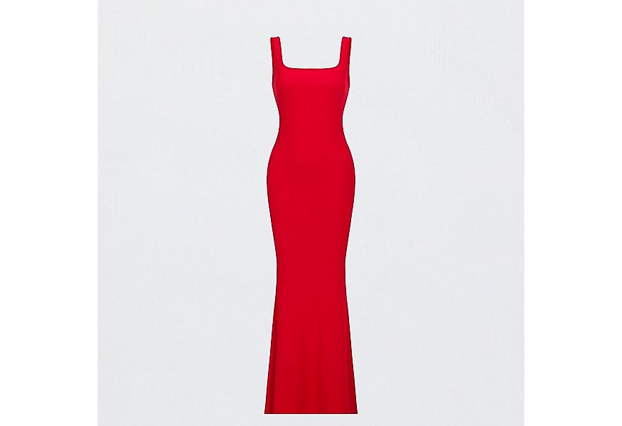 cfab by creamy fabrics Jerseykleid Ribbed Tank Top Maxikleid-Fire Red-XS (1 günstig online kaufen