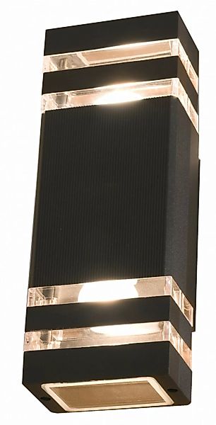 Außenwandleuchte RIO schwarz aus Aluminium/PC 30cm günstig online kaufen